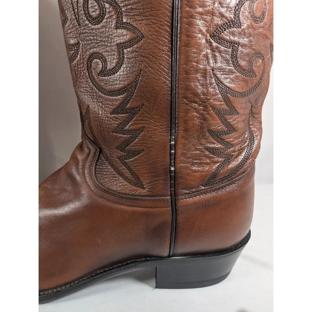 Dan Post Cowboy Boots Men’s 14D Brown Cowhide Leather Western Pointed Toe